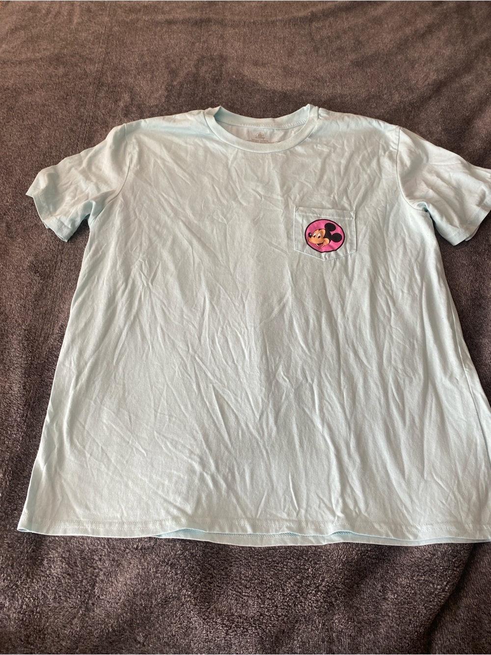 Disney Parks Light Blue Minnie Mouse Pocket Tee XL